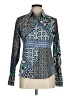 PaperWhite 100% Cotton Print Blue Long Sleeve Blouse Size 8 - photo 1