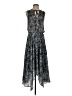 Parker 100% Polyester Paisley Silver Cocktail Dress Size S - photo 1