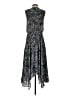 Parker 100% Polyester Paisley Silver Cocktail Dress Size S - photo 2