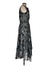 Parker 100% Polyester Paisley Silver Cocktail Dress Size S - photo 4