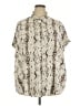 She + Sky 100% Polyester Animal Print Ivory Short Sleeve Blouse Size 2X - photo 1
