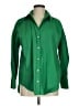 Zara Solid Green Long Sleeve Button-Down Shirt Size M - photo 1