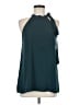 Ann Taylor LOFT 100% Polyester Teal Sleeveless Blouse Size M - photo 1