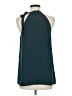 Ann Taylor LOFT 100% Polyester Teal Sleeveless Blouse Size M - photo 2