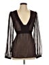 Daisy Fuentes 100% Polyester Black Long Sleeve Blouse Size L - photo 1
