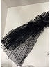 Self-Portrait 100% Polyester Black Mesh dot angel sleeved top Size M (estimated) - photo 7