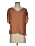 Naked Zebra Brown Short Sleeve Blouse Size S - photo 1