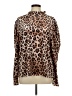 Unbranded 100% Cotton Animal Print Brown Long Sleeve Blouse Size L - photo 1