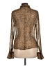 J.Crew 100% Cupro Animal Print Brown Long Sleeve Blouse Size 10 - photo 2