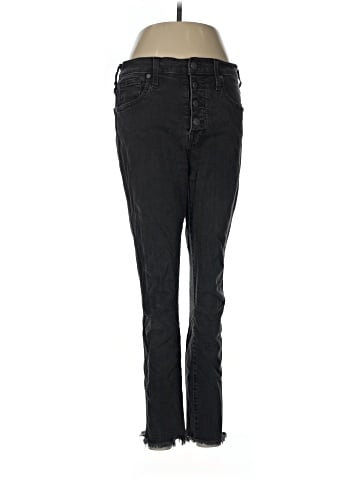 Madewell Petite 10" High-Rise Skinny Jeans in Berkeley Black: Button-Through Edition (view 1)