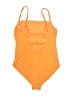 Kona Sol Solid Orange One Piece Swimsuit Size L - photo 2
