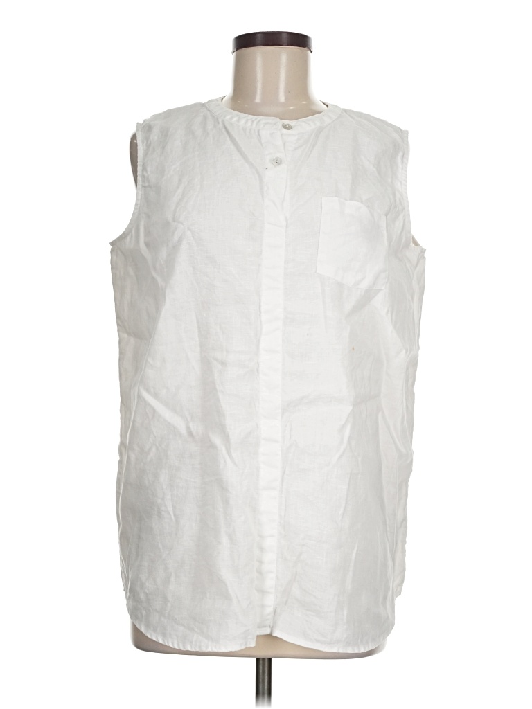 Pre-owned Pure Amici Sleeveless Button Down Shirt In White