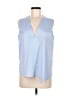 Tibi 100% Cotton Blue Sleeveless Blouse Size 6 - photo 1