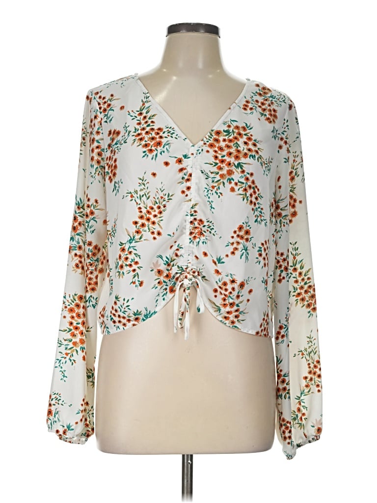 Pre-owned Sugar Lips Long Sleeve Blouse In Ivory