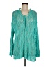 Easel 100% Polyester Teal Long Sleeve Top Size M - photo 1