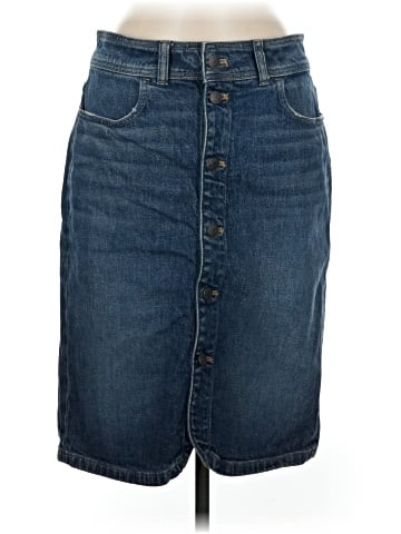 Madewell Denim Button-Front Midi Skirt in Concho Wash (view 1)