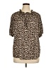 Ann Taylor LOFT 100% Polyester Brown Short Sleeve Polo Size XL - photo 1
