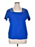 Rafaella 100% Cotton Blue Short Sleeve Top Size 1X - photo 1