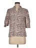 Assorted Brands Floral Pink 3/4 Sleeve Button-Down Shirt Size M - photo 1