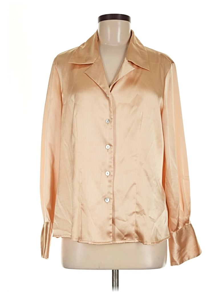 Pre-owned Jaclyn Smith 3/4 Sleeve Blouse In Tan
