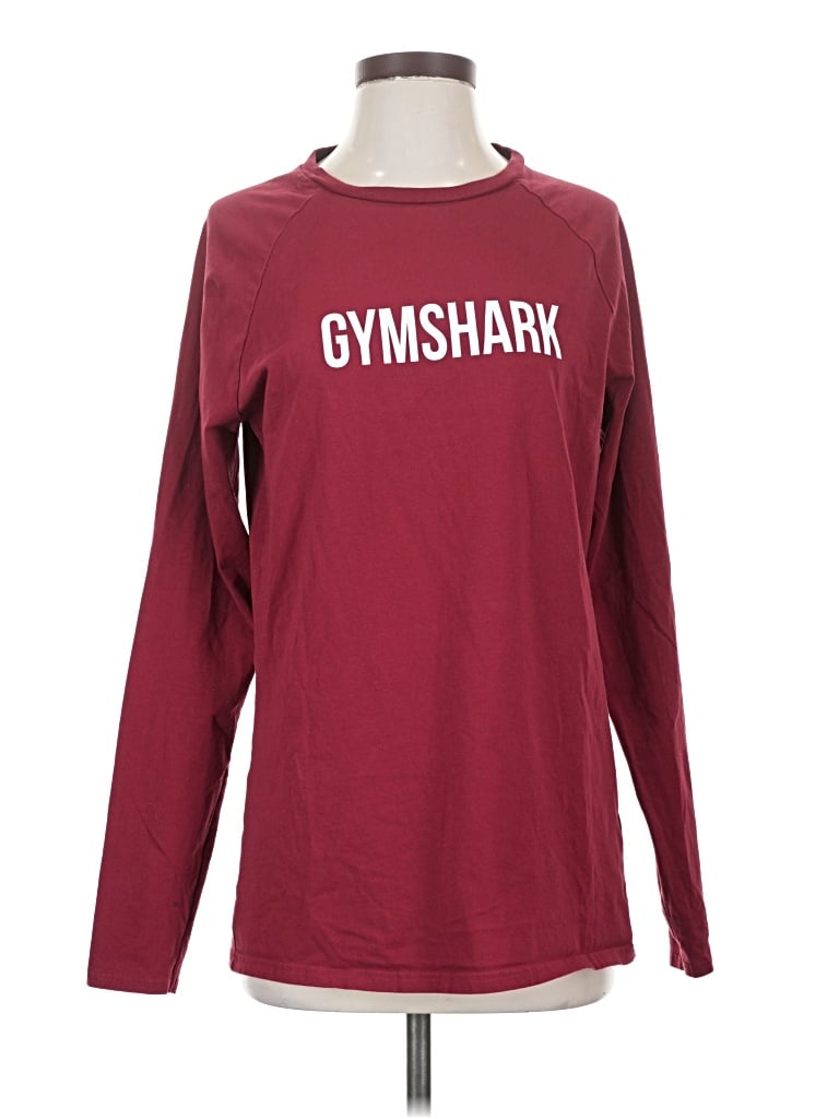 Pre-owned Gymshark Long Sleeve T-shirt In Burgundy