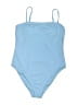 Primark Solid Blue One Piece Swimsuit Size L - photo 1