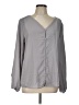 Maurices 100% Polyester Gray Long Sleeve Blouse Size L - photo 1