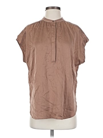 Vince. Short Sleeve Silk Top (view 1)