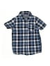 Andy & Evan 100% Cotton Checkered-gingham Blue Short Sleeve Button-Down Shirt Size 6 - photo 1