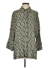Zara Houndstooth Green 3/4 Sleeve Button-Down Shirt Size S - photo 1