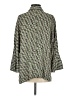Zara Houndstooth Green 3/4 Sleeve Button-Down Shirt Size S - photo 2