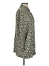 Zara Houndstooth Green 3/4 Sleeve Button-Down Shirt Size S - photo 4