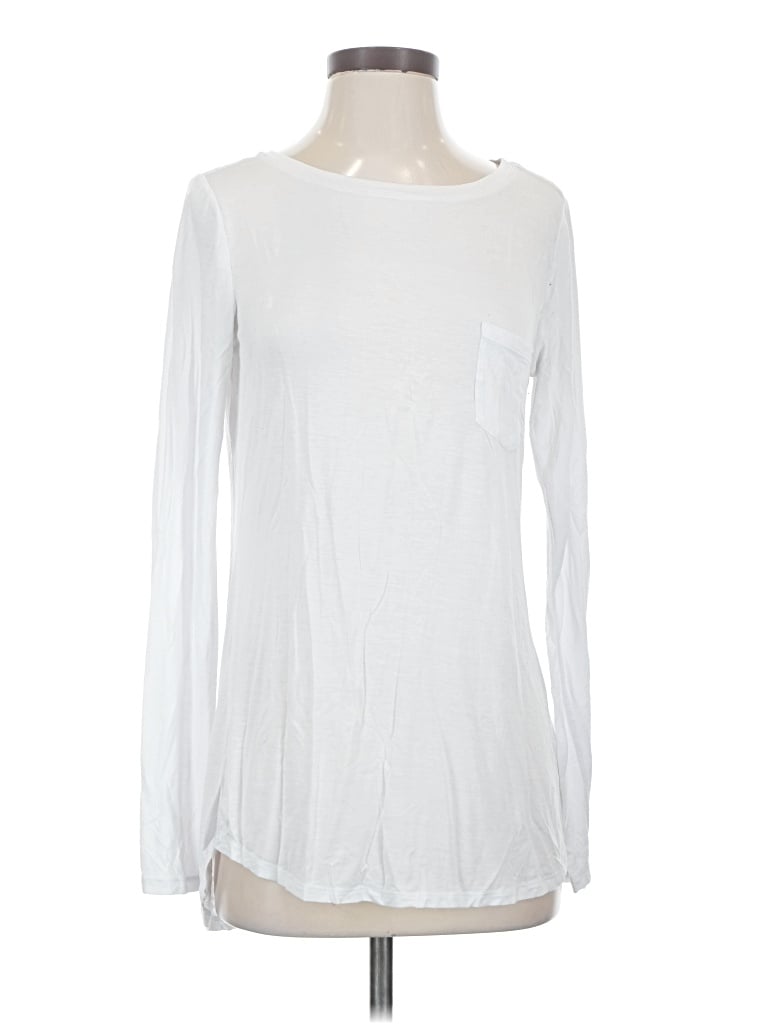 Pre-owned Prana Long Sleeve Top White Boatneck Tops