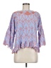 ModaPosa 100% Cotton Blue 3/4 Sleeve Blouse Size M - photo 1