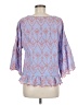 ModaPosa 100% Cotton Blue 3/4 Sleeve Blouse Size M - photo 2