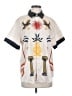 Unbranded 100% Polyester Graphic Ivory Short Sleeve Blouse Size S - photo 1