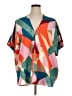 Jodifl 100% Polyester Color Block Orange Short Sleeve Blouse Size 1X - photo 1