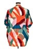 Jodifl 100% Polyester Color Block Orange Short Sleeve Blouse Size 1X - photo 2