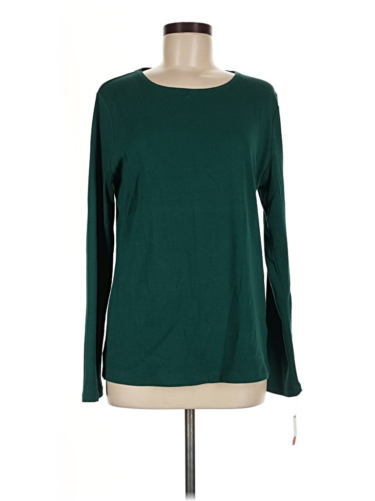 Pre-owned Talbots Outlet Long Sleeve T-shirt In Green