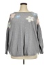 Aaeda Floral Gray Pullover Sweater Size 3X - photo 1