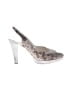 Hartian-Bourdin 100% Leather Animal Print Silver Heels Size EU 36 1/2 - photo 1