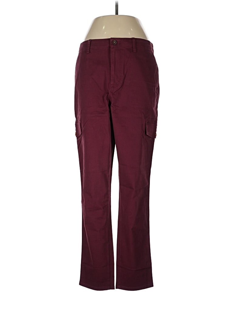 Pre-owned Lands' End Cargo Pants In Burgundy
