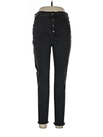 Madewell 10" High-Rise Skinny Jeans in Berkeley Black: Button-Through Edition (view 1)