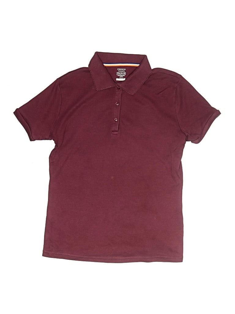 Pre-owned French Toast Kids' Short Sleeve Polo Shirt In Burgundy