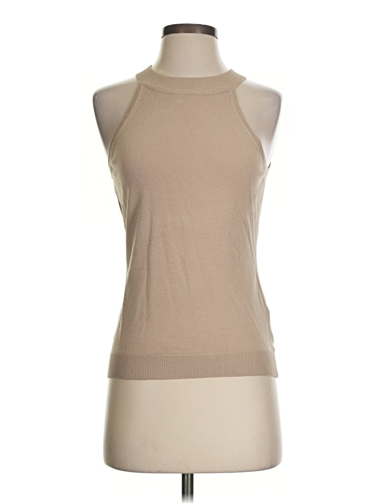 Pre-owned Bluivy Tank Top Tan Halter Neckline Tops