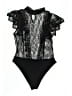 Haute Monde 100% Nylon Black Bodysuit Size L - photo 1