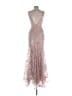 Mac Duggal 100% Polyester Silver Pink Cocktail Dress Size 4 - photo 2