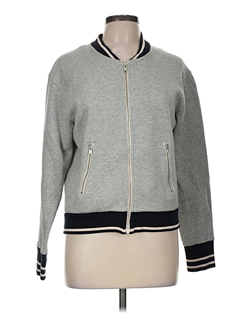 Pre-owned Jcrew Zip Up Hoodie In Gray
