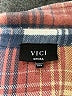 VICI Plaid Brown Long Sleeve Blouse Size S - photo 7
