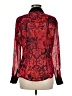 Cache 100% Polyester Red Long Sleeve Blouse Size M - photo 2